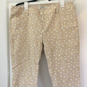 Jennifer and Grace Polka Dot Capris Tan and White Size 16 Womens